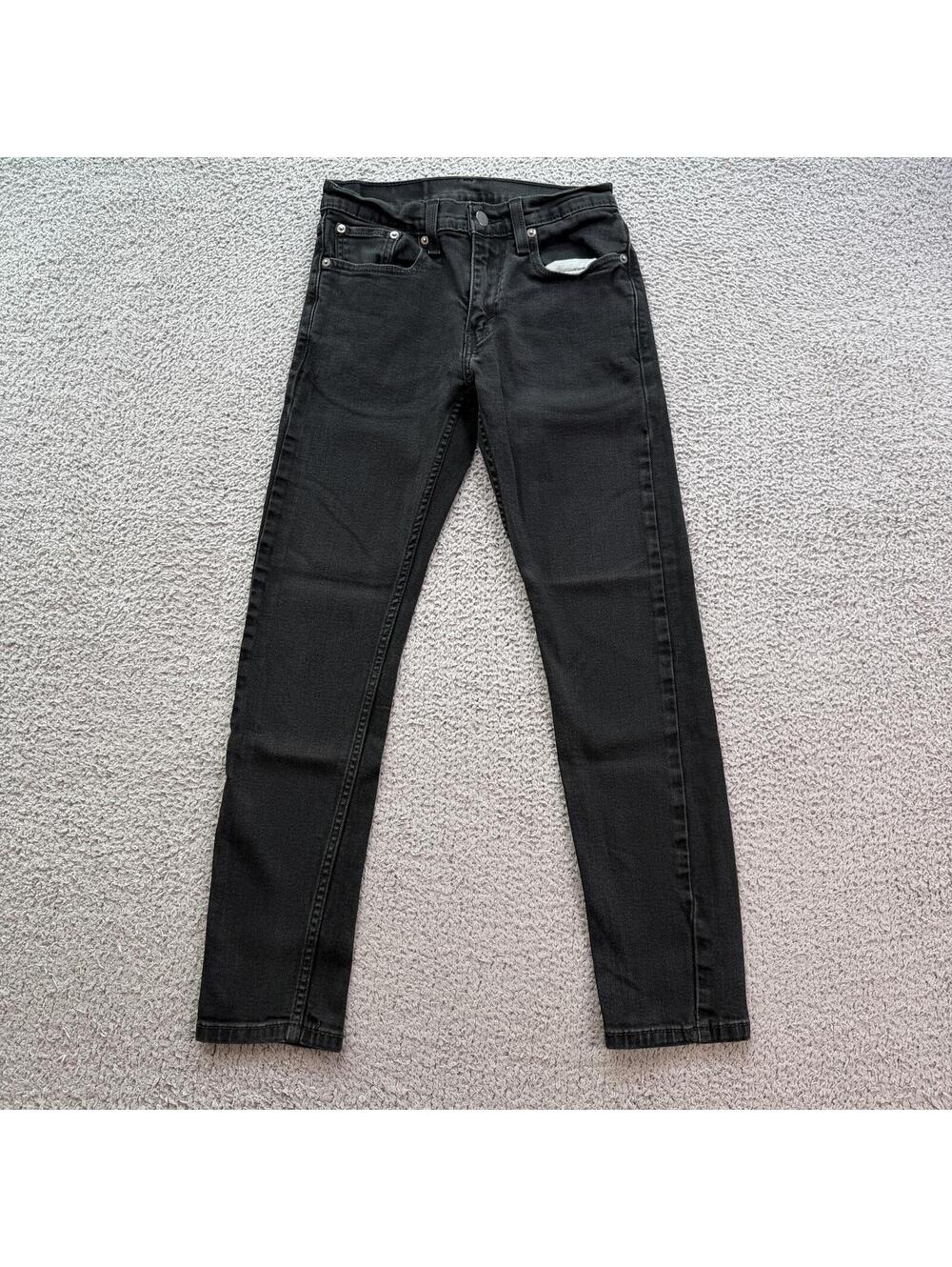 Levis 510 Black Skinny Jeans Stretch Denim 28x30 Mid Rise Slim Dark Wash